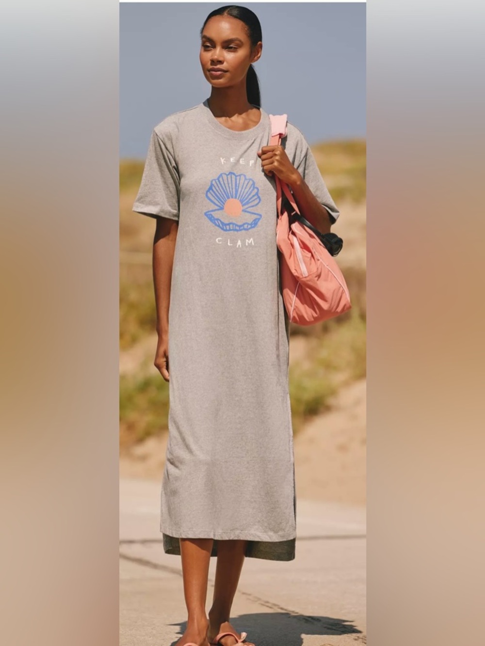 NWT! Jordan Nickson x Celandine Cotton Crew-Neck Midi Dress